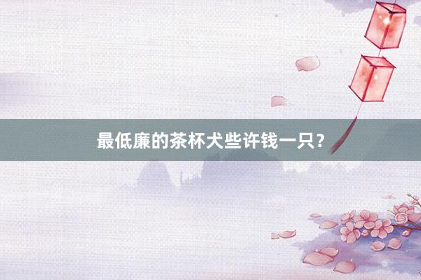 最低廉的茶杯犬些许钱一只？