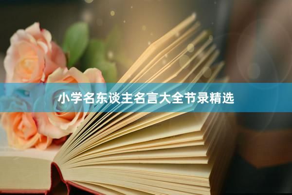 小学名东谈主名言大全节录精选